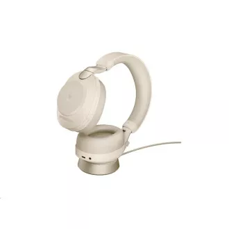 Jabra náhlavní souprava se stojánkem Evolve2 85, Link 380c MS, stereo, béžová