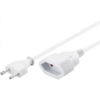 PREMIUMCORD Kabel síťový 230V, prodlužovací dvojvidlice, 2m