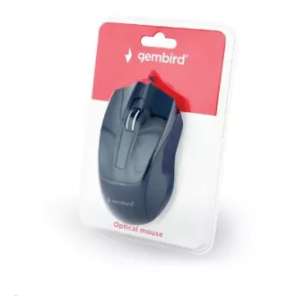 GEMBIRD myš MUS-3B-01, drátová, optická, 1000 dpi, USB, černá