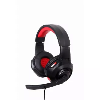 GEMBIRD sluchátka s mikrofonem GHS-U-5.1-01, gaming, 5.1 surround, černo-červená, USB
