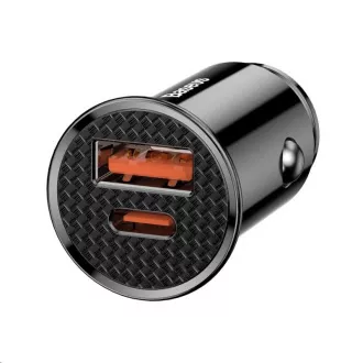 Baseus Circular Plastic nabíječka do auta 30W (PD3.0, QC4.0+ SCP AFC) černá