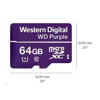 WD MicroSDXC karta 64GB Purple WDD064G1P0C Class 10, 16 TBW