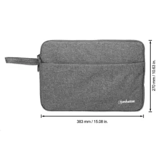 MANHATTAN Pouzdro Laptop Sleeve Seattle, Fits Widescreens Up To 14.5", 383 x 270 x 30 mm, šedá MANHATTAN Pouzdro Laptop Sleeve Seattle, Fits Widescreens Up To 14.5", 383 x 270 x 30 mm, šedá