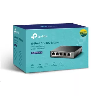 TP-Link switch TL-SF1005LP (5x100Mb/s, 4xPoE, 41W, fanless)