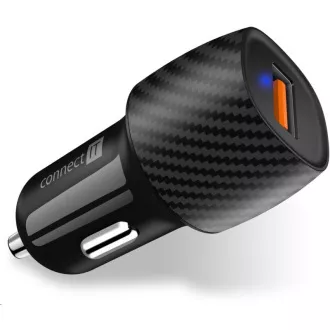 CONNECT IT InCarz QUICK CHARGE 3.0 nabíječka do auta, 1x USB-A, 3 A, carbon