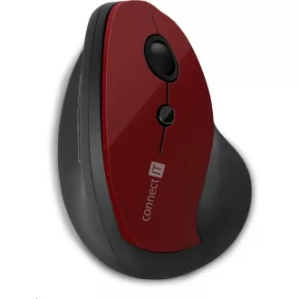 CONNECT IT FOR HEALTH ergonomická vertikální myš, (+ 1x AA baterie zdarma), bezdrátová, červená CONNECT IT FOR HEALTH ergonomická vertikální myš, (+ 1x AA baterie zdarma), bezdrátová, červená