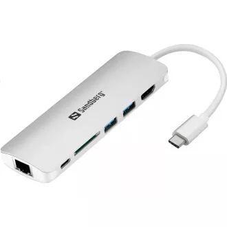 Sandberg dokovací stanice, USB-C, 6 různých konektorů Sandberg dokovací stanice, USB-C, 6 různých konektorů