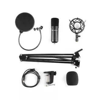 Sandberg mikrofonní sestava pro streamování, USB, černá