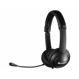 Sandberg náhlavní souprava SAVER s mikrofonem, 3, 5 mm jack, stereo, černá