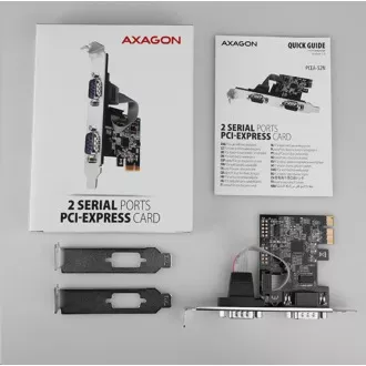 AXAGON PCEA-S2N, PCIe řadič - 2x sériový port (RS232) 250 kbps, vč. LP
