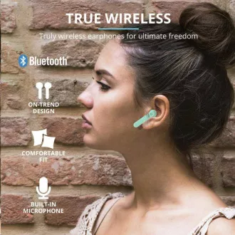 TRUST sluchátka Primo Touch Bluetooth Wireless Earphones - mint TRUST sluchátka Primo Touch Bluetooth Wireless Earphones - mint