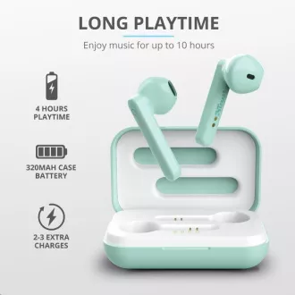 TRUST sluchátka Primo Touch Bluetooth Wireless Earphones - mint TRUST sluchátka Primo Touch Bluetooth Wireless Earphones - mint