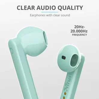 TRUST sluchátka Primo Touch Bluetooth Wireless Earphones - mint TRUST sluchátka Primo Touch Bluetooth Wireless Earphones - mint