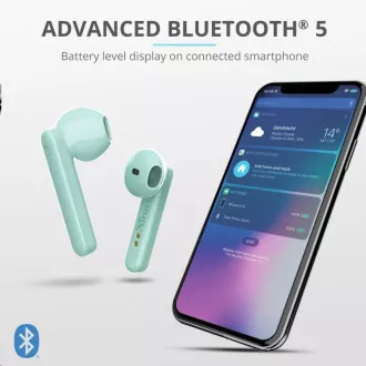 TRUST sluchátka Primo Touch Bluetooth Wireless Earphones - mint TRUST sluchátka Primo Touch Bluetooth Wireless Earphones - mint