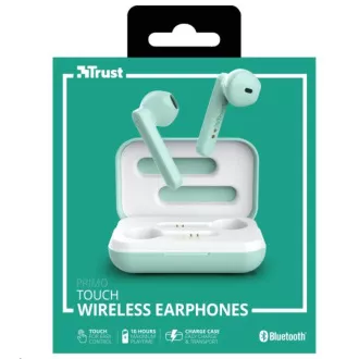 TRUST sluchátka Primo Touch Bluetooth Wireless Earphones - mint TRUST sluchátka Primo Touch Bluetooth Wireless Earphones - mint