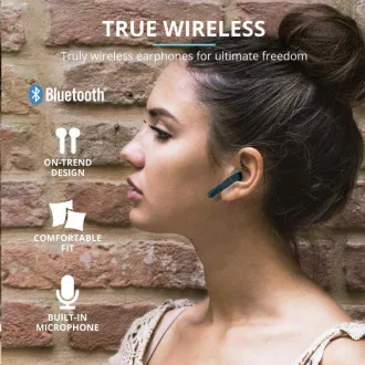 TRUST sluchátka Primo Touch Bluetooth Wireless Earphones - blue