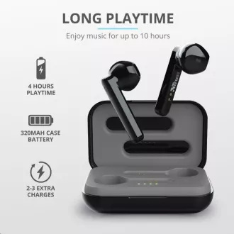 TRUST sluchátka Primo Touch Bluetooth Wireless Earphones - black