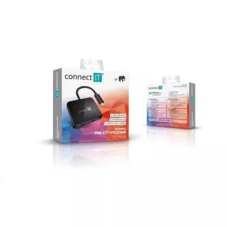 CONNECT IT USB-C hub, 3v1 (USB-C, USB-A, HDMI), externí, černý