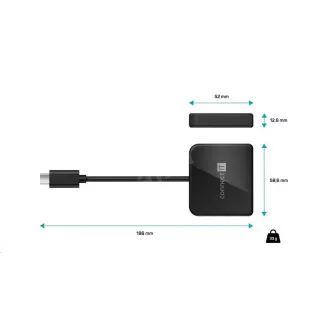 CONNECT IT USB-C hub, 3v1 (USB-C, USB-A, HDMI), externí, černý