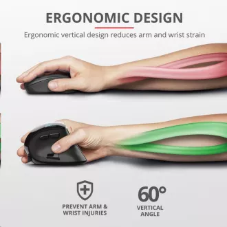TRUST ergonomická Myš Voxx Rechargeable Ergonomic Wireless Mouse