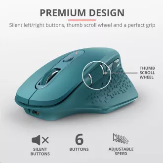TRUST bezdrátová Myš Ozaa Rechargeable Wireless Mouse - blue
