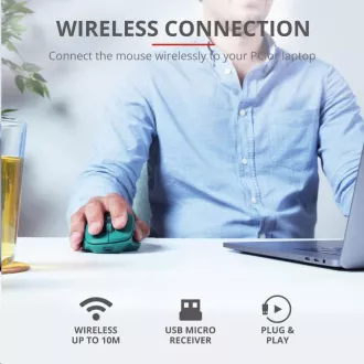 TRUST bezdrátová Myš Ozaa Rechargeable Wireless Mouse - blue