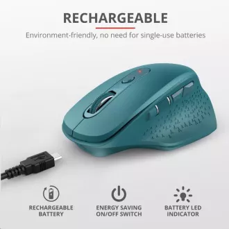 TRUST bezdrátová Myš Ozaa Rechargeable Wireless Mouse - blue
