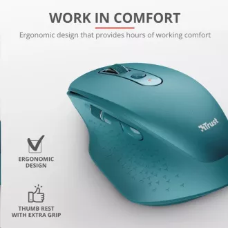 TRUST bezdrátová Myš Ozaa Rechargeable Wireless Mouse - blue