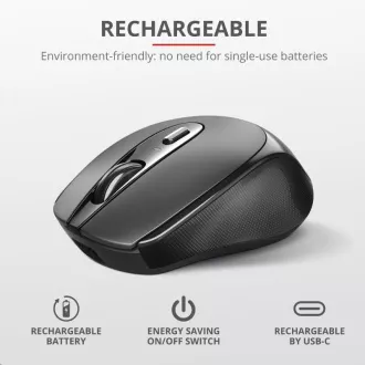 TRUST bezdrátová Myš Zaya Rechargeable Wireless Mouse - black TRUST bezdrátová Myš Zaya Rechargeable Wireless Mouse - black