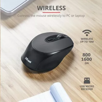 TRUST bezdrátová Myš Zaya Rechargeable Wireless Mouse - black TRUST bezdrátová Myš Zaya Rechargeable Wireless Mouse - black