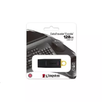 Kingston Flash Disk 128GB USB3.2 Gen1 DataTraveler Exodia (Black + Yellow)