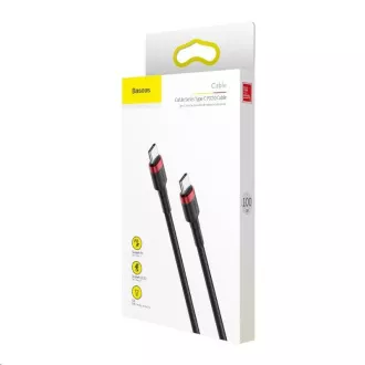 Baseus Cafule Series nabíjecí / datový kabel USB-C na USB-C PD2.0 60W Flash 1m, červená-čer