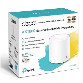 TP-Link Deco X20(1-pack) WiFi6 Mesh (AX1800, 2, 4GHz/5GHz, 2xGbELAN/WAN)