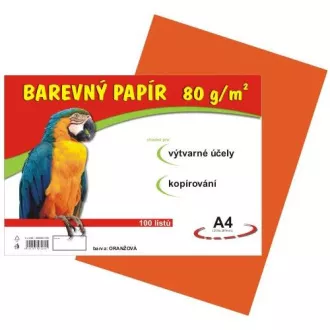 Papír pro výtvarku A4/80g oranžový 100 listů