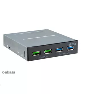 AKASA přední panel HUB 4 Port USB nabíjecí panel s dual Quick Charge 3.0 a dual USB 3.1 porty