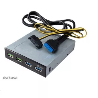 AKASA přední panel HUB 4 Port USB nabíjecí panel s dual Quick Charge 3.0 a dual USB 3.1 porty
