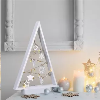 Solight LED dřevěný vánoční stromek s ozdobami, 15LED, přírodní dřevo, 37cm, 2x AA Solight LED dřevěný vánoční stromek s ozdobami, 15LED, přírodní dřevo, 37cm, 2x AA