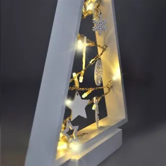 Solight LED dřevěný vánoční stromek s ozdobami, 15LED, přírodní dřevo, 37cm, 2x AA Solight LED dřevěný vánoční stromek s ozdobami, 15LED, přírodní dřevo, 37cm, 2x AA