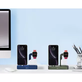 COTECi nabíjecí stanice Base29 3v1 pro Apple iPhone & Watch & AirPods/Pro stříbrná