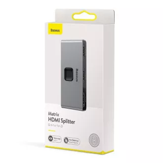 Baseus Matrix HDMI Splitter 2v1 / 1v2 šedá