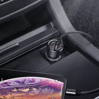 Baseus Magic Series PPS Digital Display duální adaptér do automobilu USB-A QC + USB-C PD 45W, černá