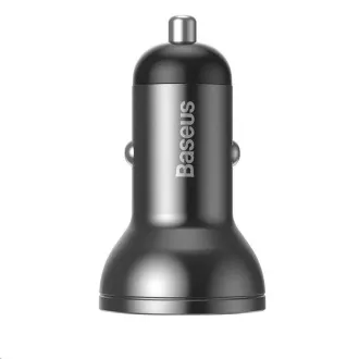 Baseus duální USB adaptér do automobilu s displejem 4, 8A 24W, šedá