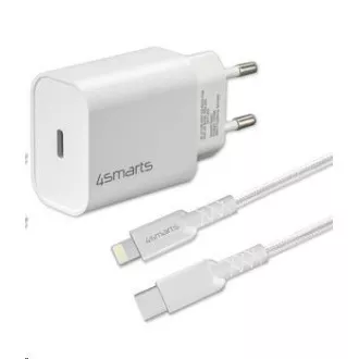 4smarts rychlonabíječka do sítě VoltPlug 20W PD s USB-C -> Lightning MFi kabelem 1, 5m, bílá 4smarts rychlonabíječka do sítě VoltPlug 20W PD s USB-C -> Lightning MFi kabelem 1, 5m, bílá