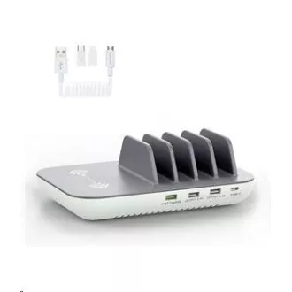 4smarts dobíjecí stanice Inductive Family Pro 50W + 3ks nabíjecího kabelu s vyměnitelnými konektory