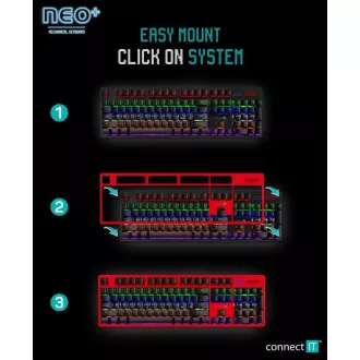 CONNECT IT Herní klávesnice NEO+, LED podsvícení, USB, CZ+SK verze
