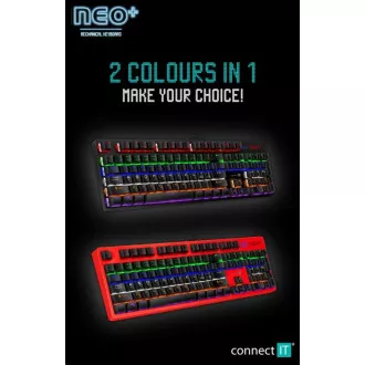 CONNECT IT Herní klávesnice NEO+, LED podsvícení, USB, CZ+SK verze