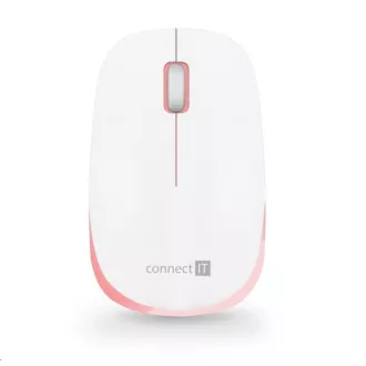 CONNECT IT Combo bezdrátová bílo-růžová klávesnice + myš, CZ + SK layout