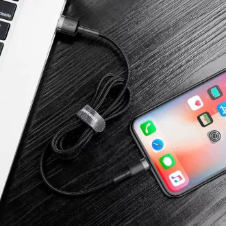 Baseus Cafule nabíjecí / datový kabel USB na Lightning 2, 4A 0, 5m, šedá-černá