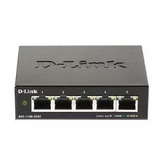 D-Link DGS-1100-05V2 5-port Gigabit Smart Managed switch, fanless
