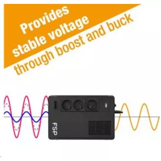 Fortron UPS FSP ECO 800 FR, 800 VA / 480 W, USB, RJ45, line interactive